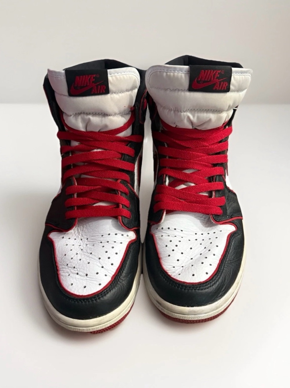 Nike High-Top Sneakers in White, Black & Red